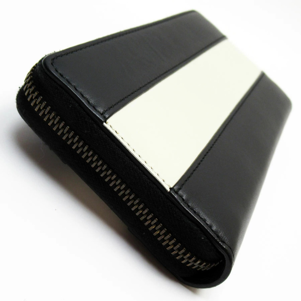 Gucci Round Leather Black Ivory Zip White Queen Margaret Wallet Long